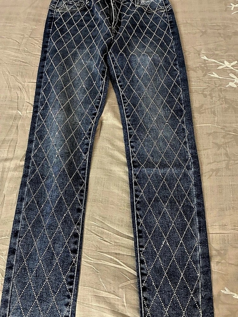 Nina Ross Jeans Women's Geometric Straight Leg Jeans Size large-NWT